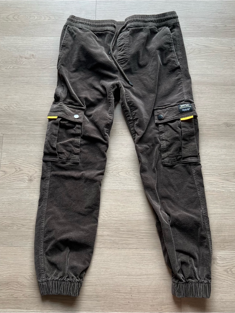 WESC Men's Cargo Jogger Pants in Dark Brown